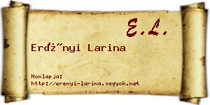 Erényi Larina névjegykártya